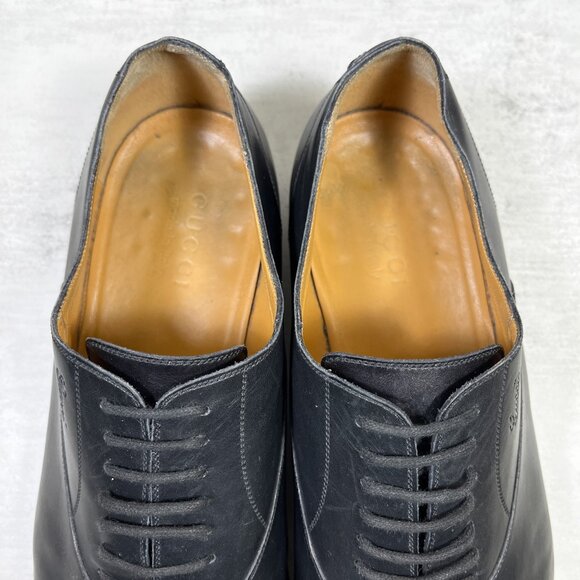 Gucci Leather Cap Toe Oxford Dress Shoes - Men's Size 10.5 / US 11 - Black - Picture 8 of 14